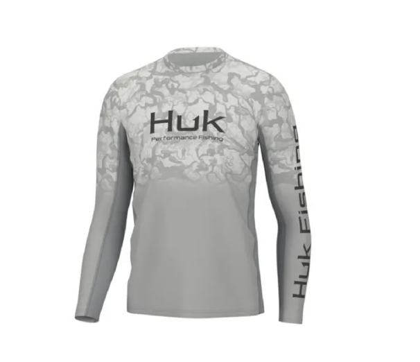 HUK Icon X LS Crew Inside Reef Fade Harbor Mist Shirt – The Finery