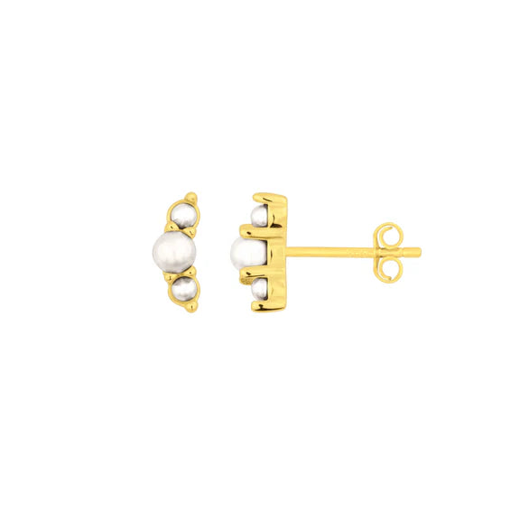 Gold Lucie Pearl Studs