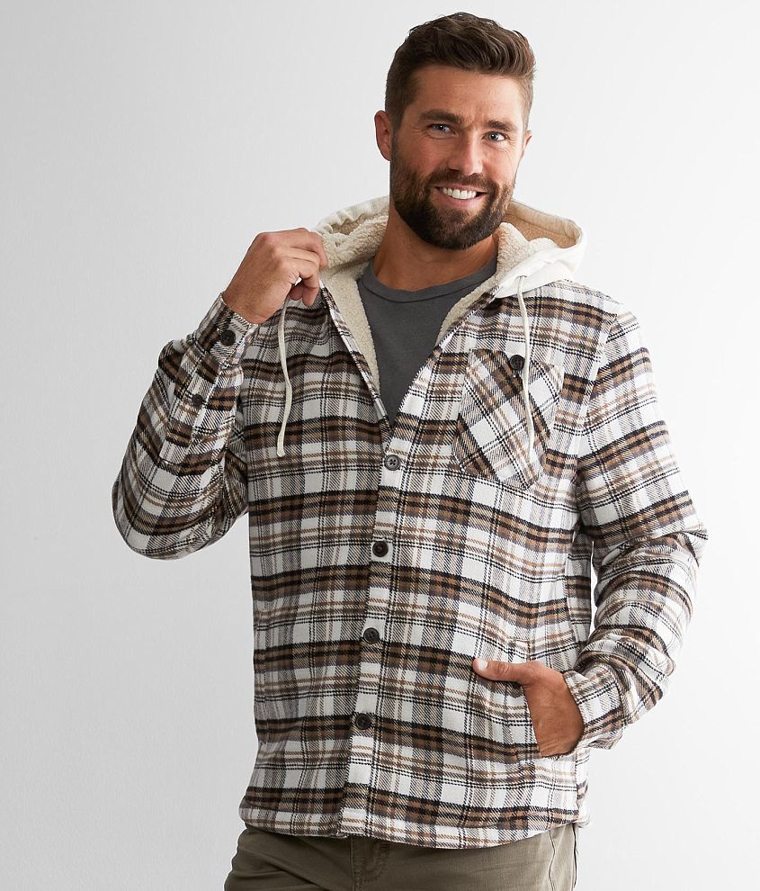 Men's lined hooded online shirt jacket