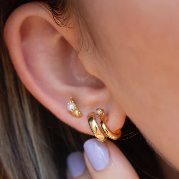 Gold Lucie Pearl Studs