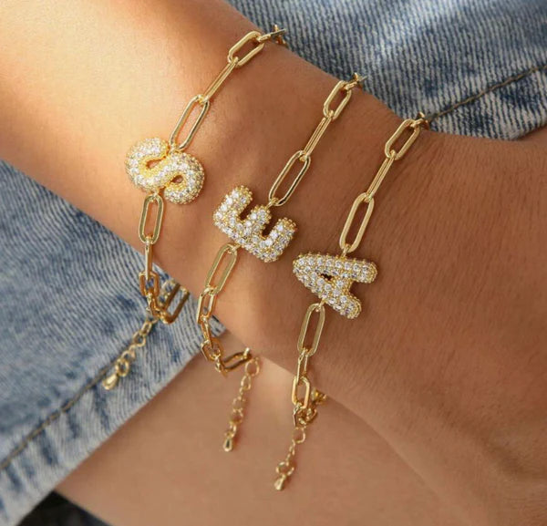 Bubble Initial Bracelet