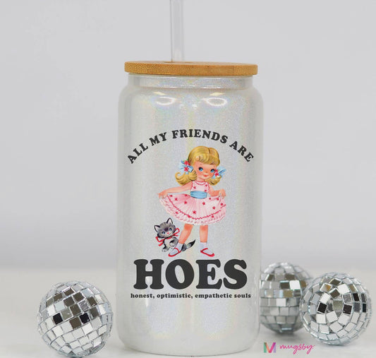 All My Friends Glitter Glass Cup