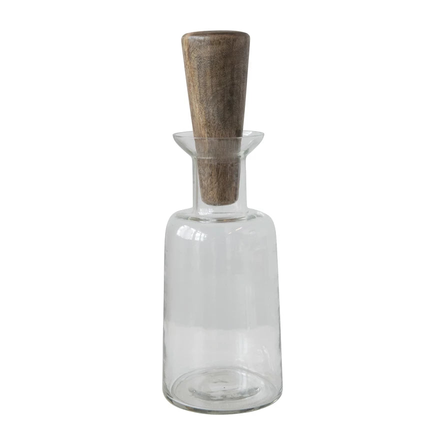 CC Glass Decanter with Mango Wood Stopper